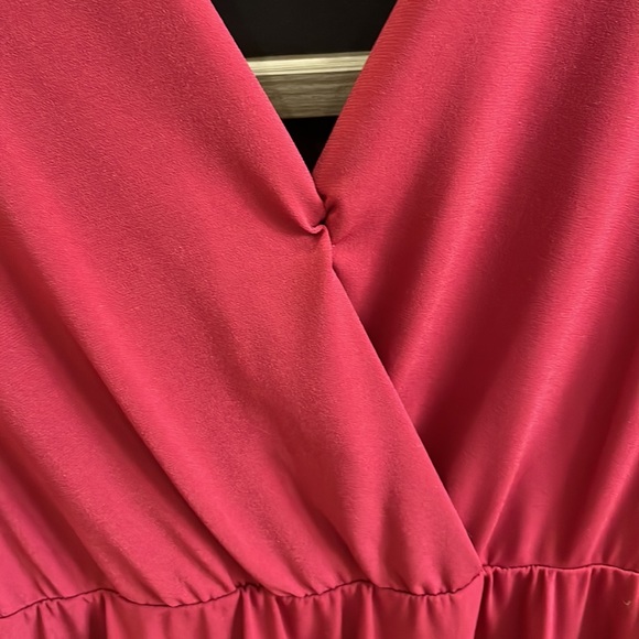 Red BCBGeneration Long Sleeve Tie Back VNeck Dress Size XS - Picture 2 of 5